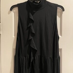 Zara Black sleeveless ruffled midi-dress. Women’s Medium. Made in Morocco.